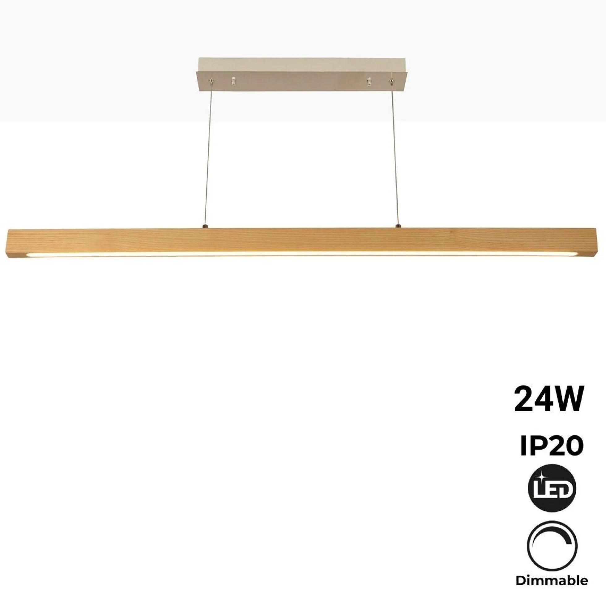 Lámpara colgante de madera "COAK" 24W Dimable