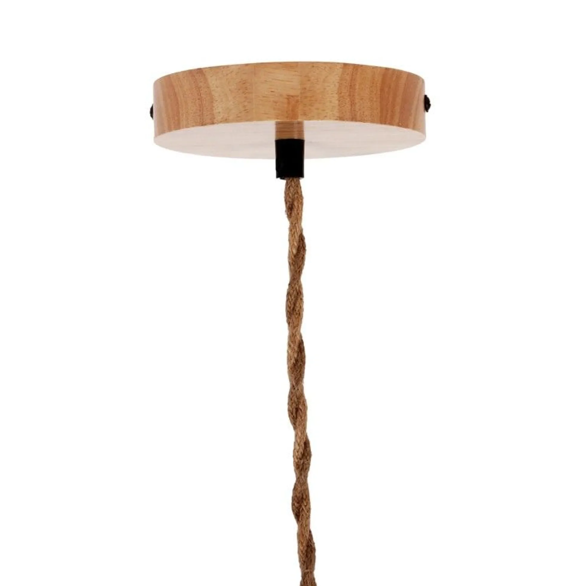 Lámpara colgante de madera y cuerda para bombilla E27 130cm