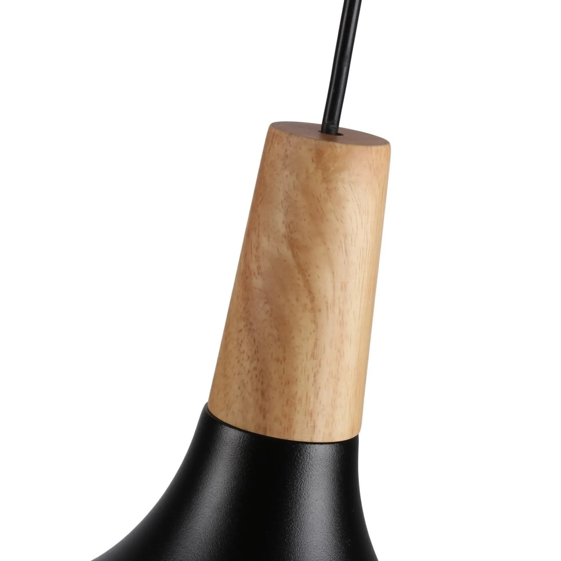 Lámpara colgante de metal y madera "Loop"