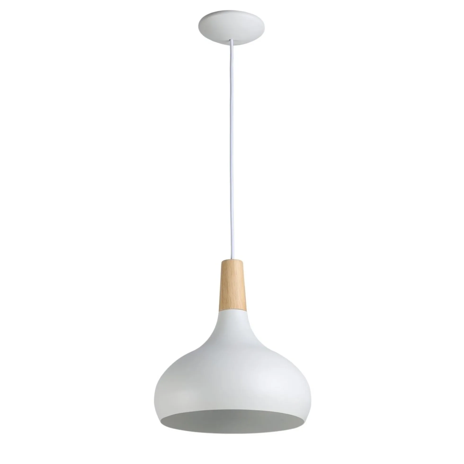 Lámpara colgante de metal y madera "Loop"