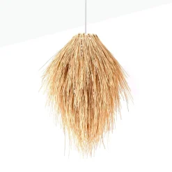 Lámpara colgante de mimbre estilo oriental