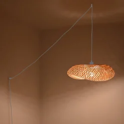 Lámpara colgante de mimbre