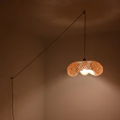 Lámpara colgante de mimbre