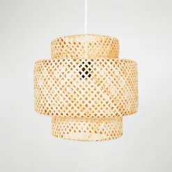 Lámpara colgante de mimbre 