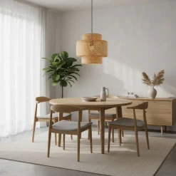 Lámpara colgante de mimbre "JENSEN" - Ø40cm - E27