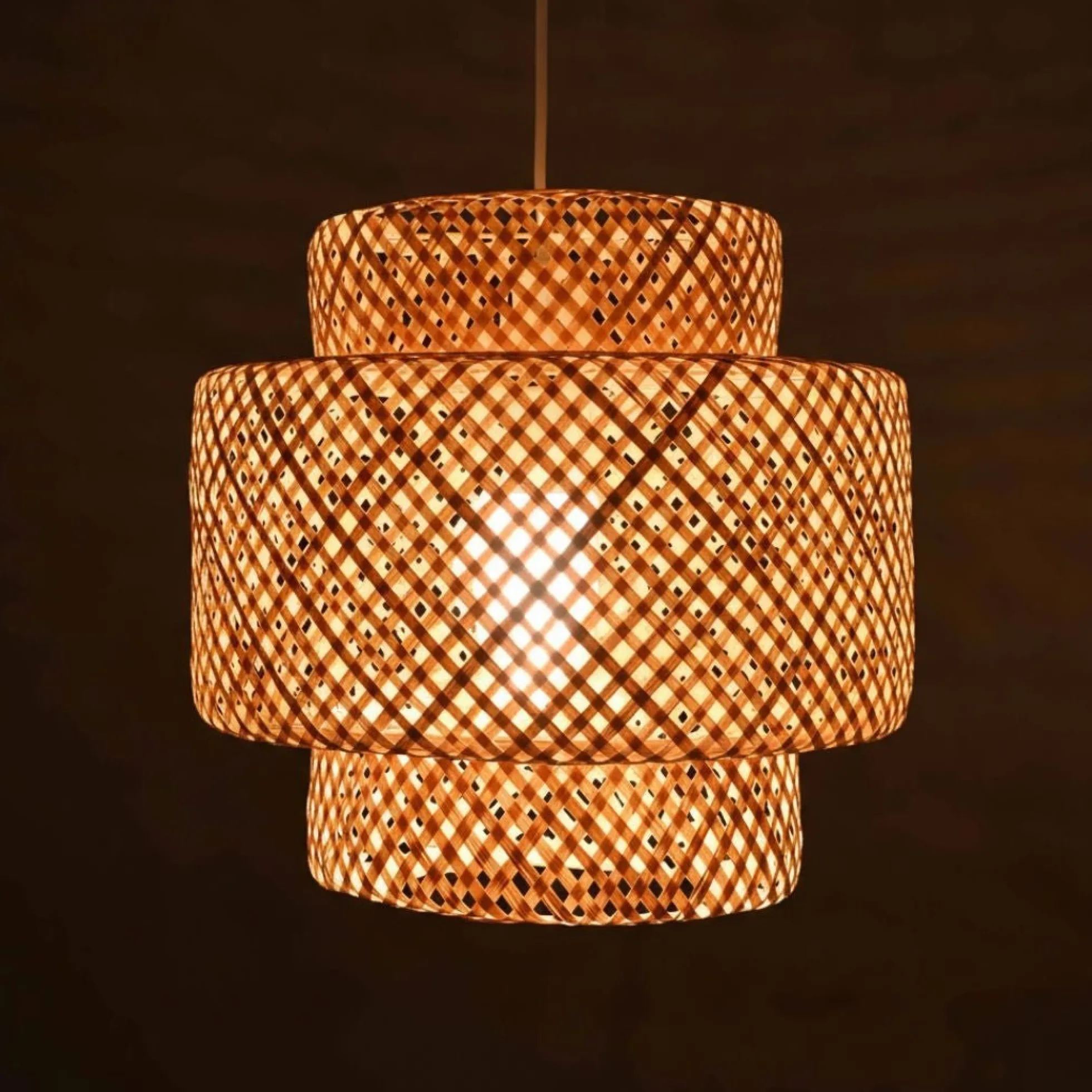 Lámpara colgante de mimbre "JENSEN" - Ø40cm - E27