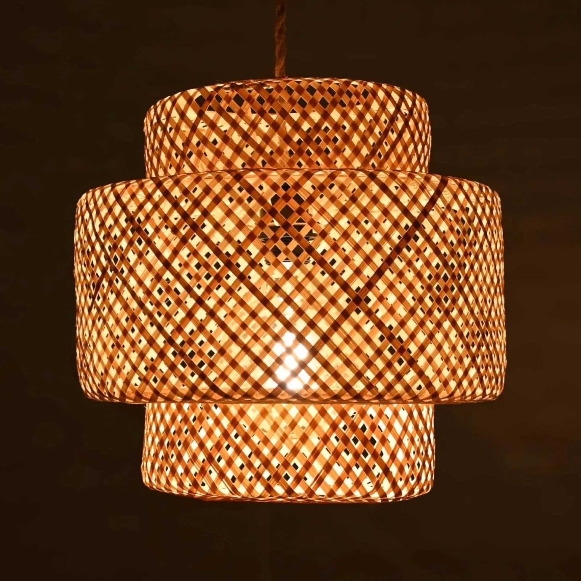 Lámpara colgante de mimbre "JENSEN" - Ø40cm - E27
