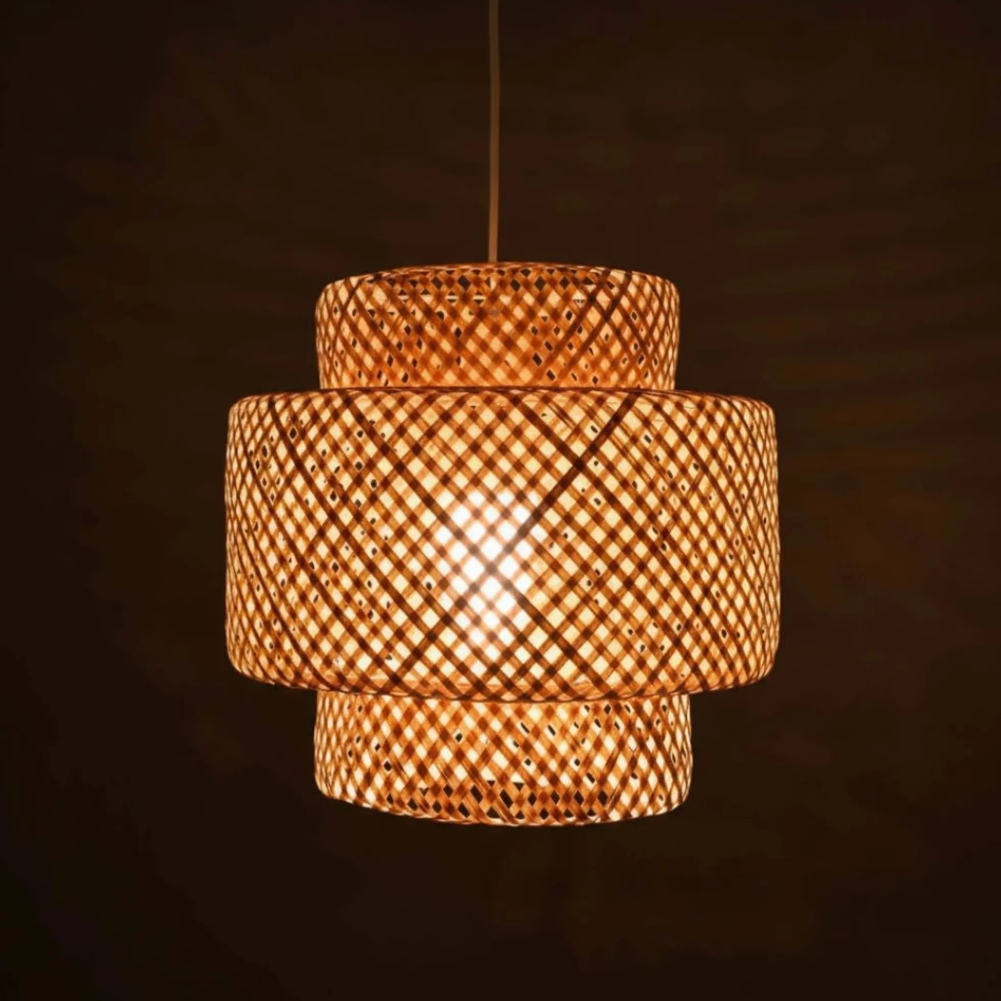 Lámpara colgante de mimbre "JENSEN" - Ø50cm - E27