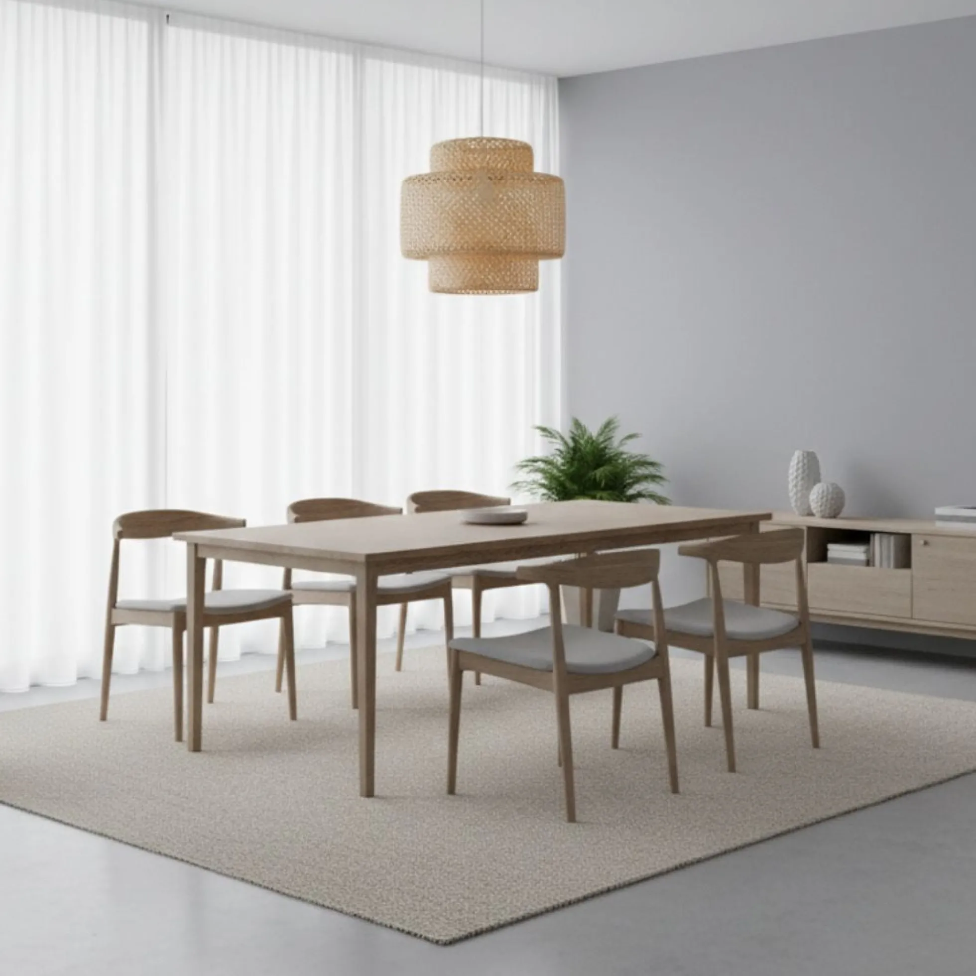 Lámpara colgante de mimbre "JENSEN" - Ø50cm - E27