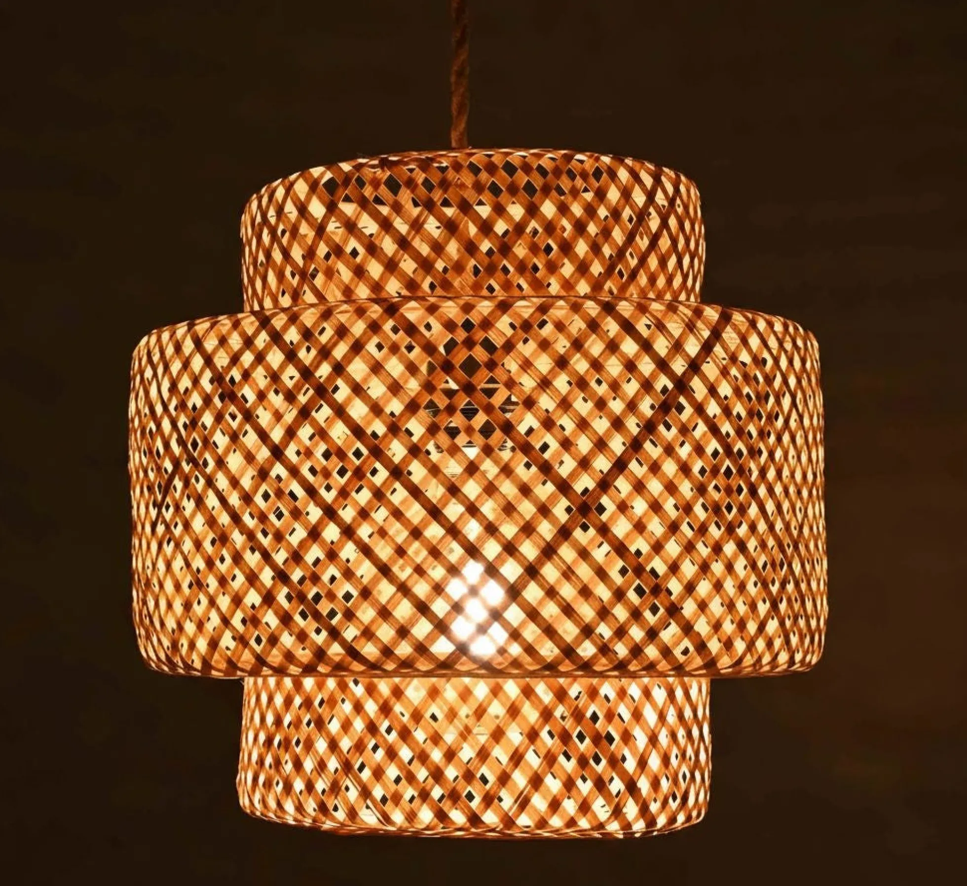 Lámpara colgante de mimbre "JENSEN" - Ø50cm - E27