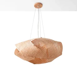 Lámpara colgante de mimbre