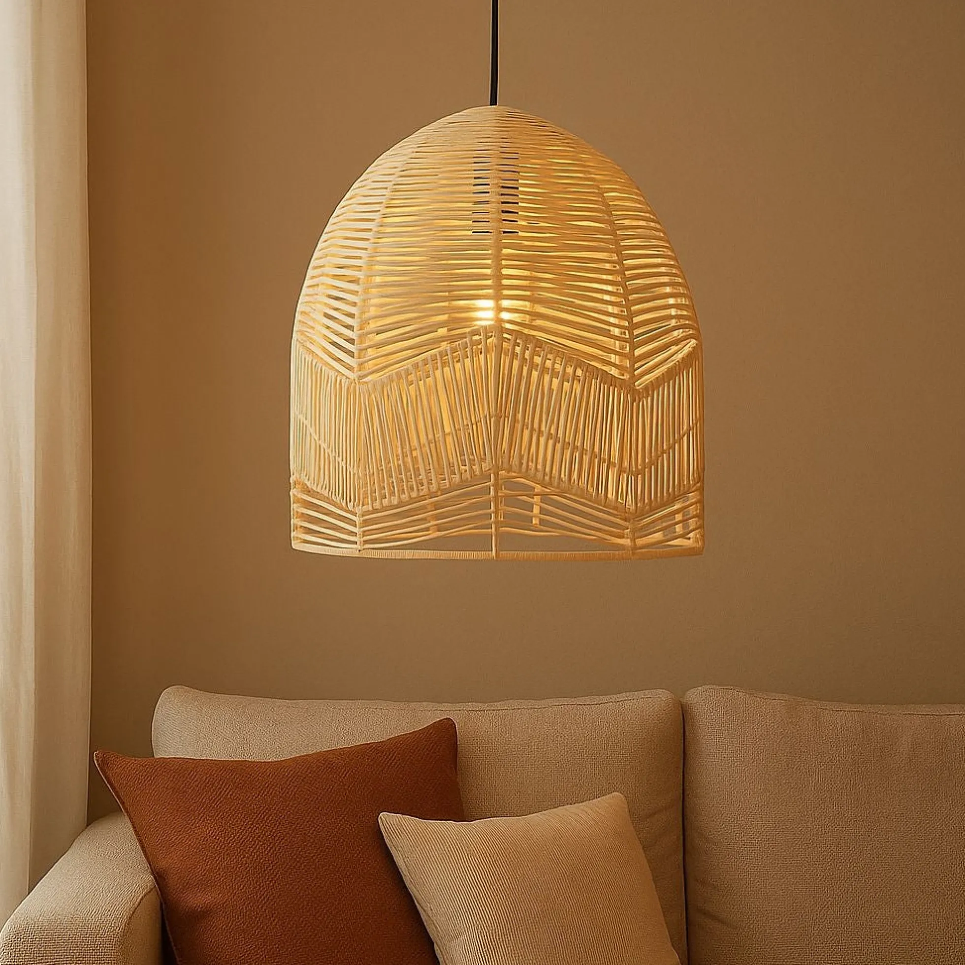 Lámpara colgante de mimbre "NORMA" - Ø45cm - E27