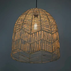 Lámpara colgante de mimbre