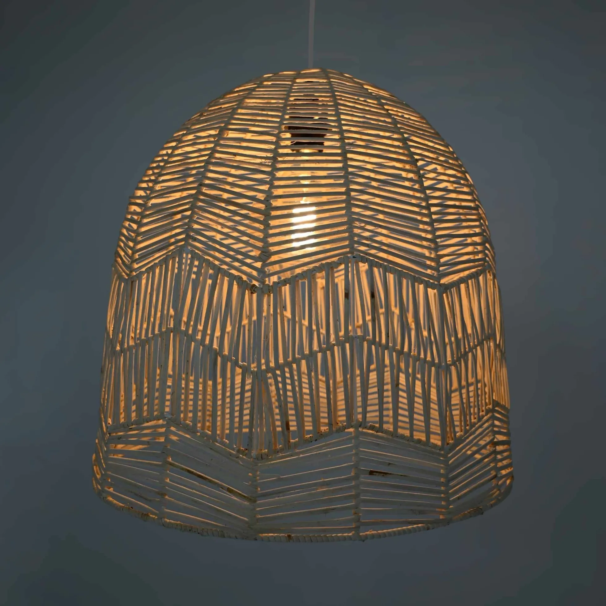 Lámpara colgante de mimbre "NORMA" - Ø45cm - Con interruptor y enchufe - E27