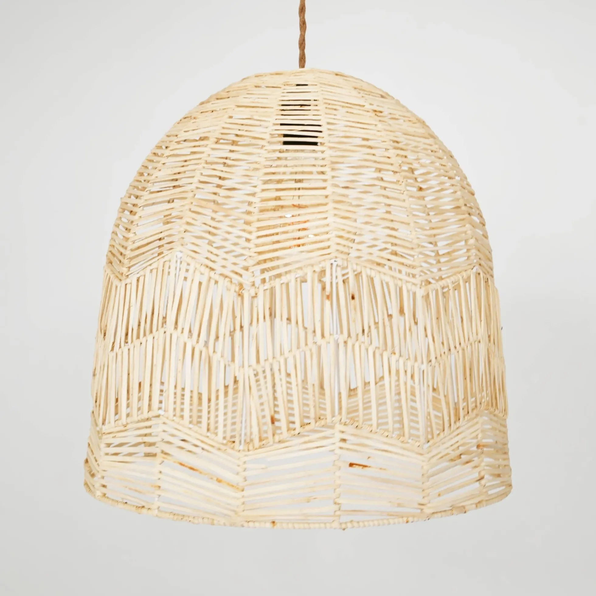 Lámpara colgante de mimbre "NORMA" - Ø45cm - Con interruptor y enchufe - E27