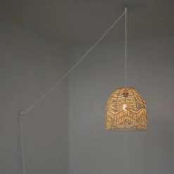 Lámpara colgante de mimbre