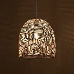 Lámpara colgante de mimbre