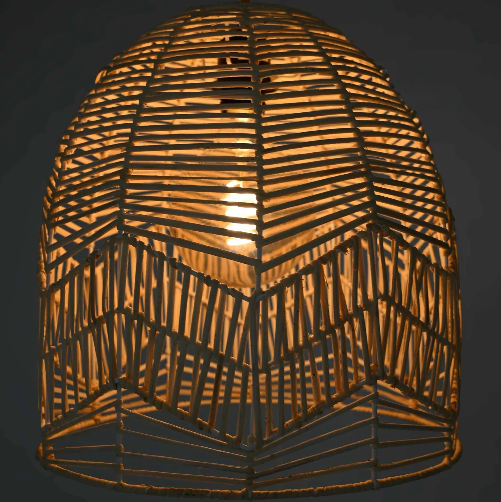 Lámpara colgante de mimbre "NORMA" - Ø35cm - Con interruptor y enchufe - E27