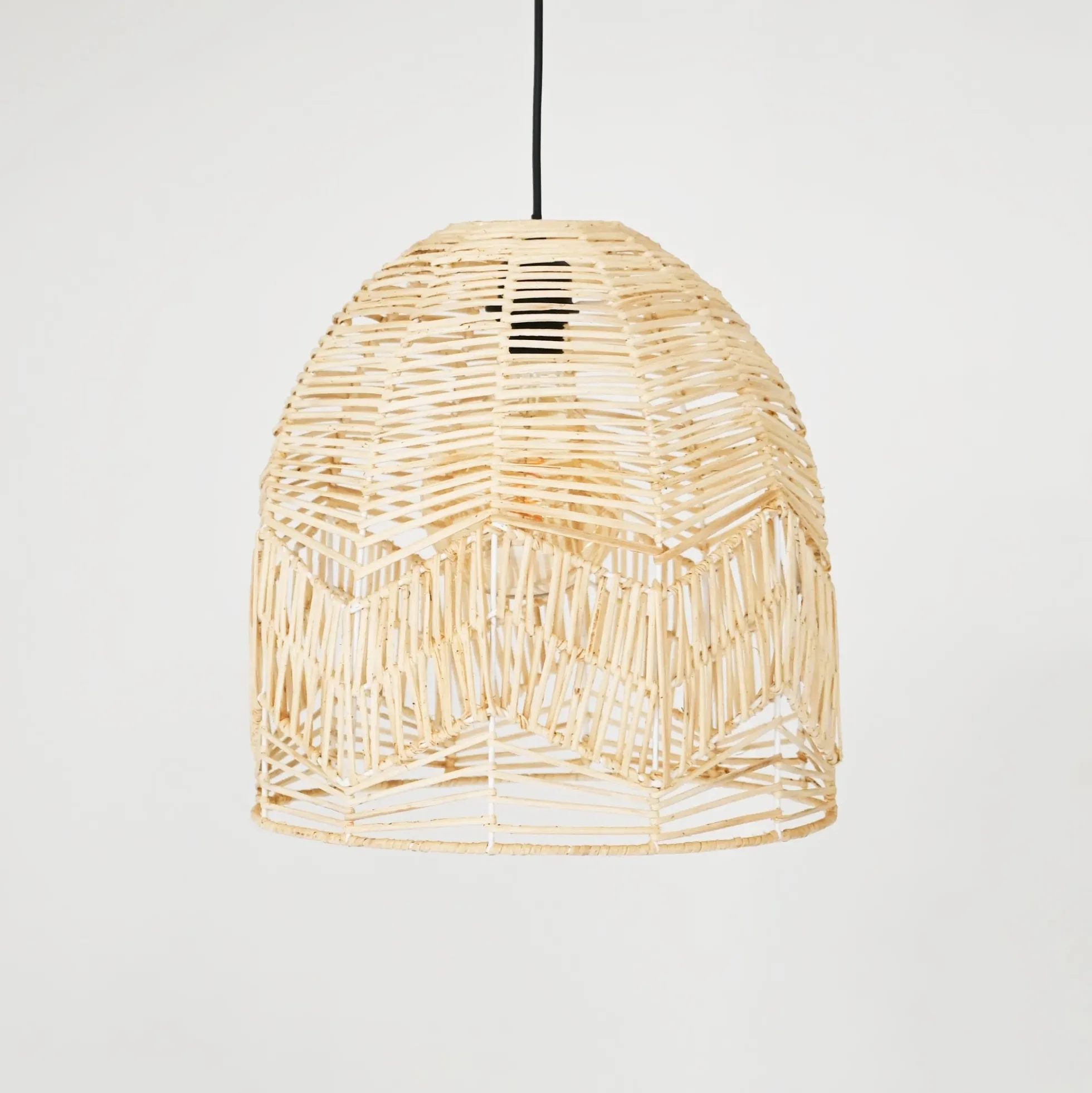 Lámpara colgante de mimbre "NORMA" - Ø35cm - Con interruptor y enchufe - E27