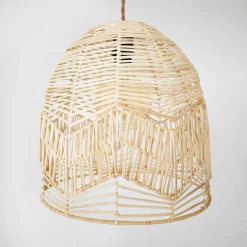 Lámpara colgante de mimbre