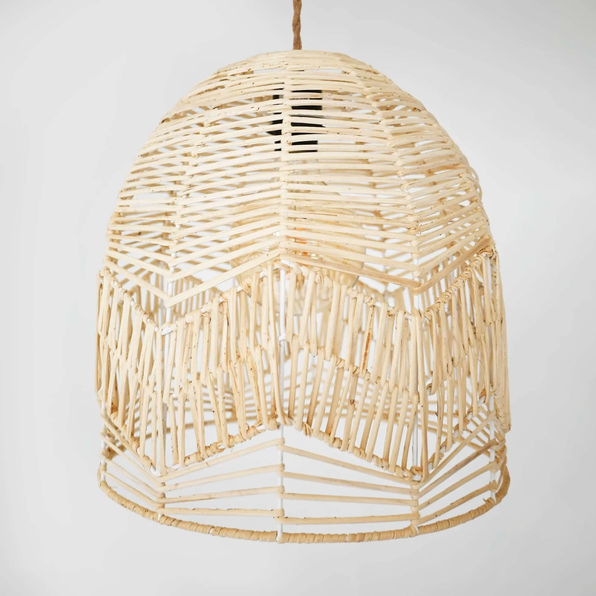 Lámpara colgante de mimbre "NORMA" - Ø35cm - Con interruptor y enchufe - E27