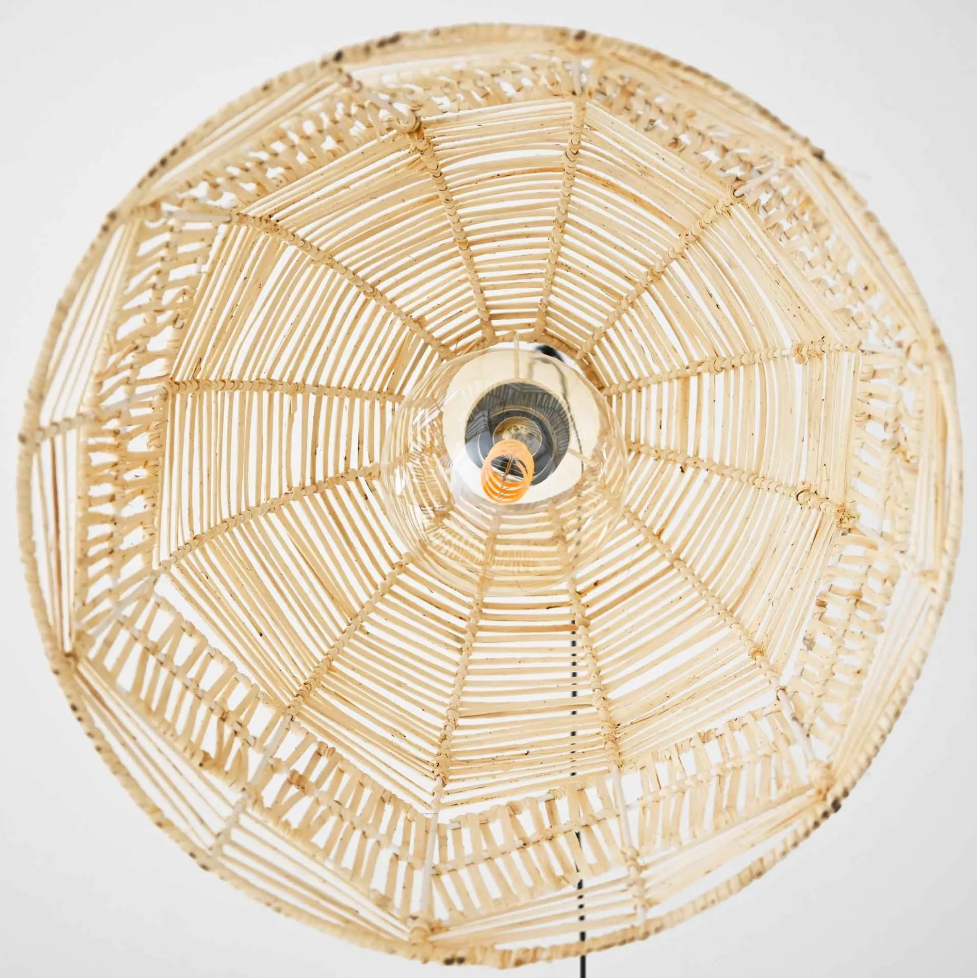 Lámpara colgante de mimbre "NORMA" - Ø35cm - Con interruptor y enchufe - E27