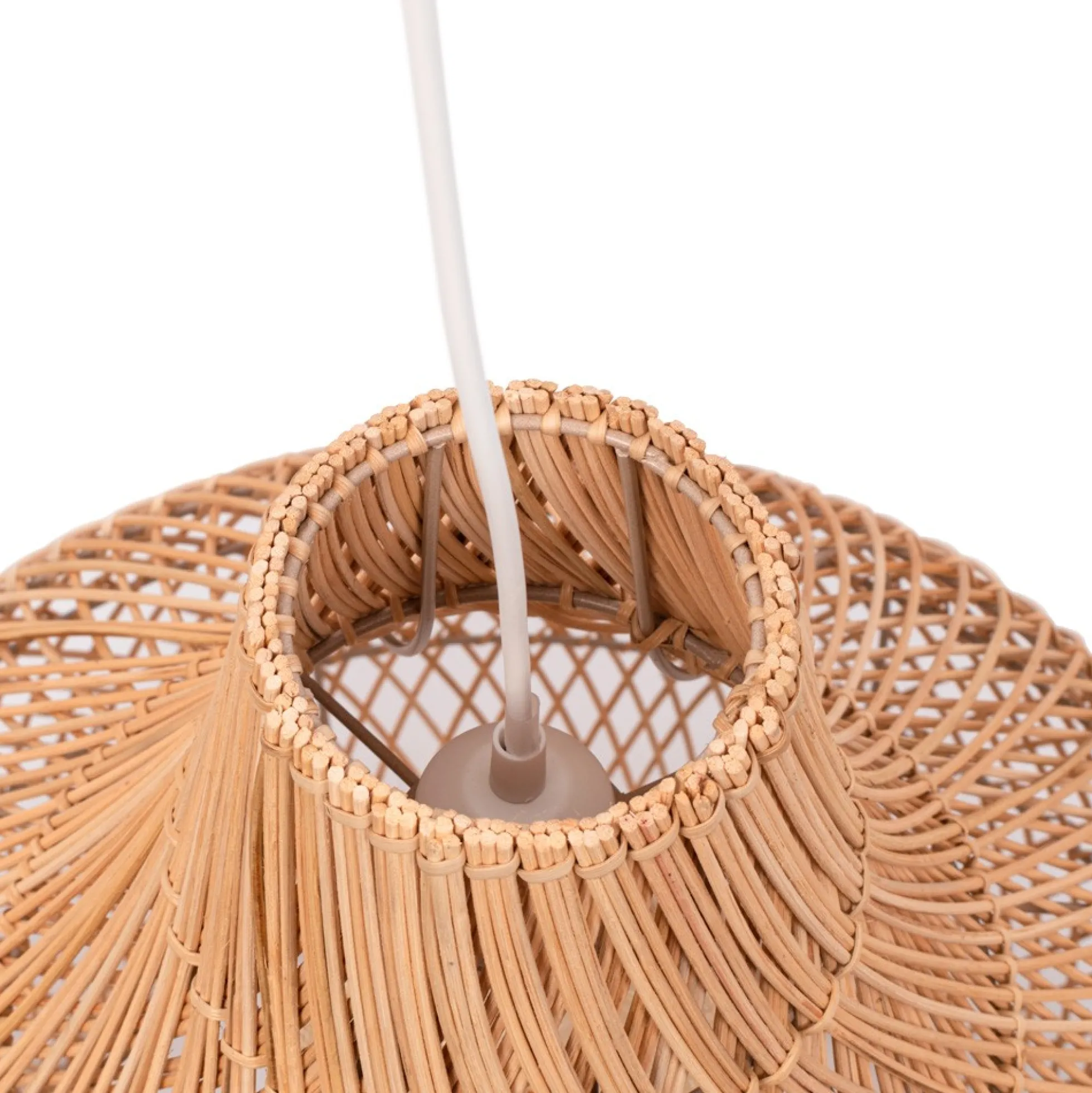 Lámpara colgante de mimbre "Samoa" con interruptor y enchufe