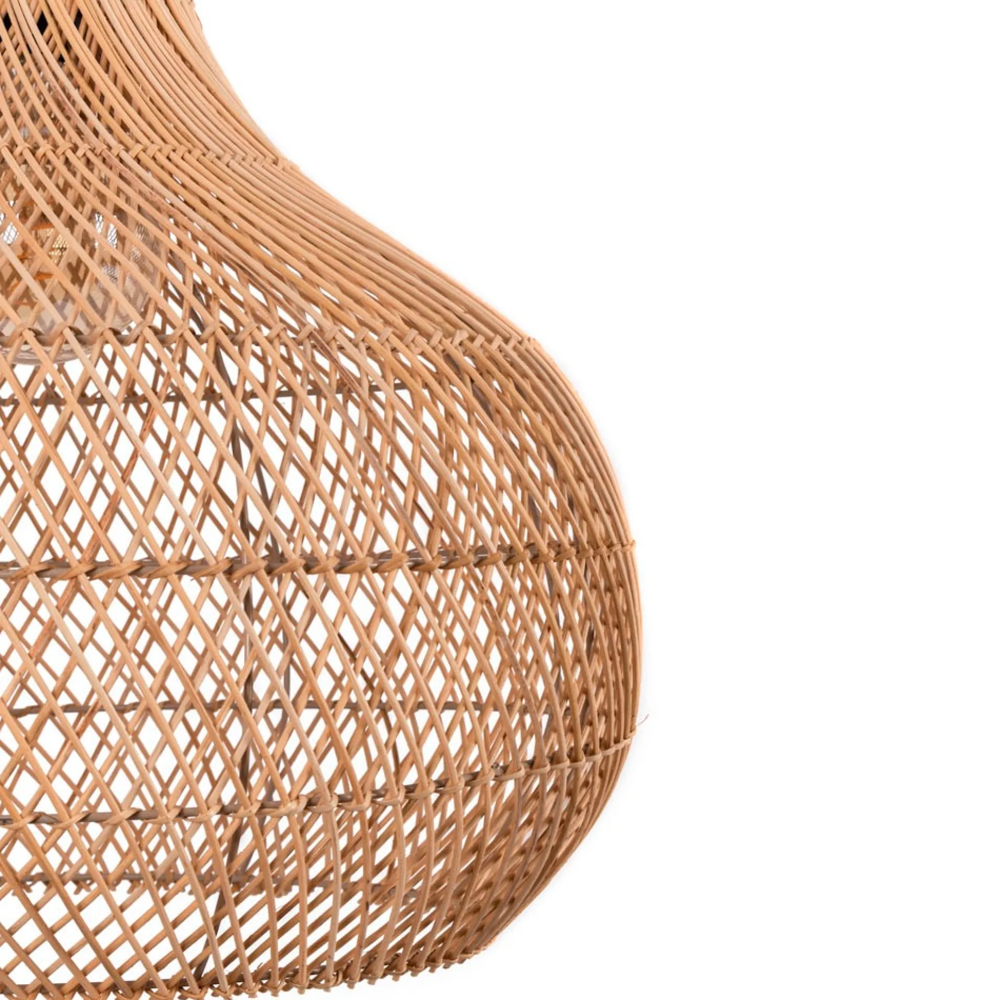 Lámpara colgante de mimbre "Samoa" con interruptor y enchufe