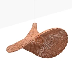 Lámpara colgante de mimbre