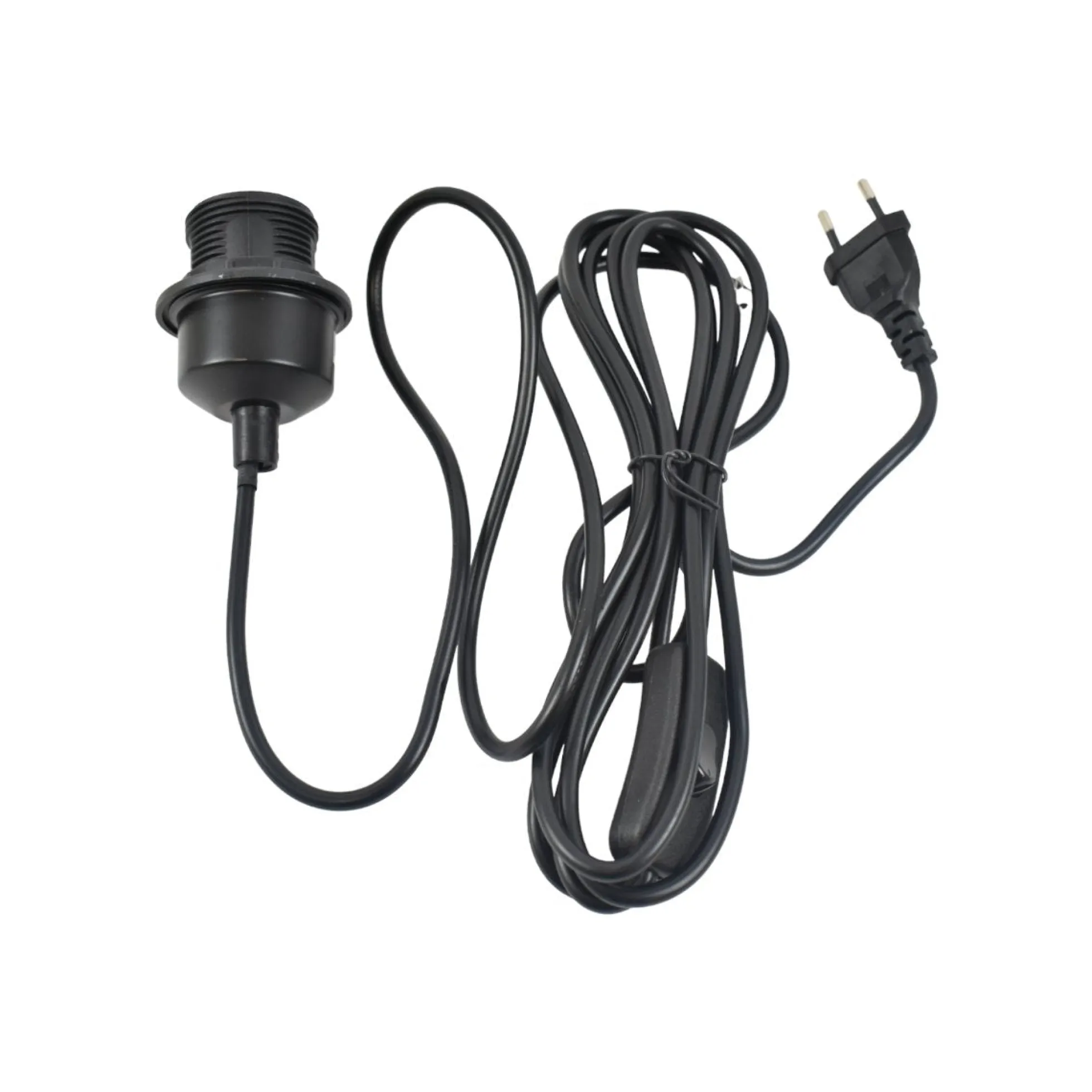 Lámpara colgante de mimbre "Tien" con interruptor y enchufe