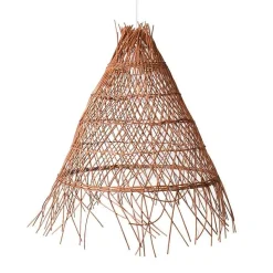 Lámpara colgante de mimbre