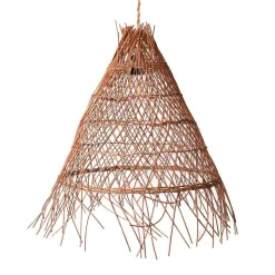 Lámpara colgante de mimbre