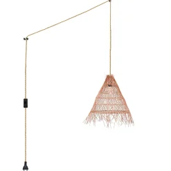 Lámpara colgante de mimbre