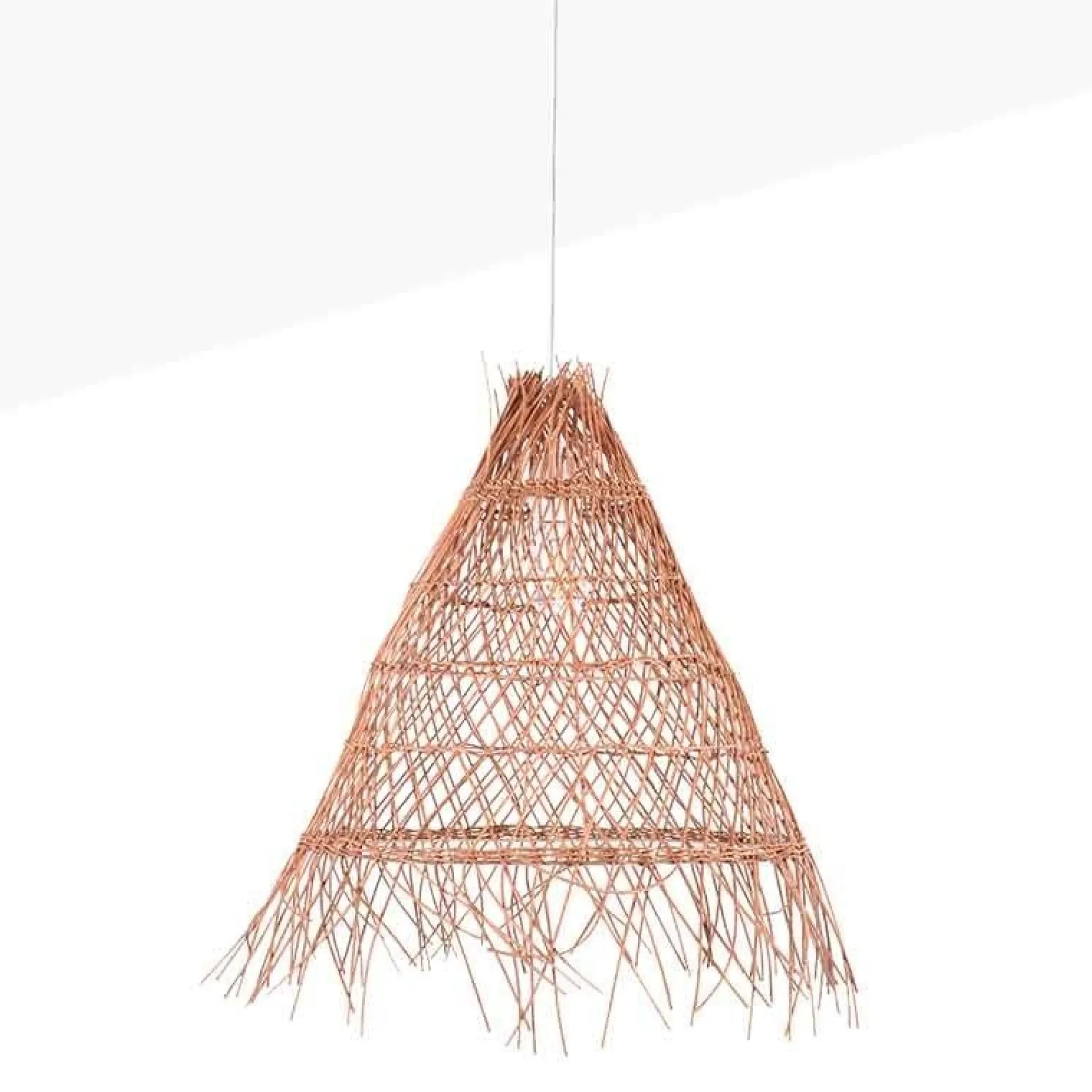 Lámpara colgante de mimbre "Willow" con interruptor y enchufe