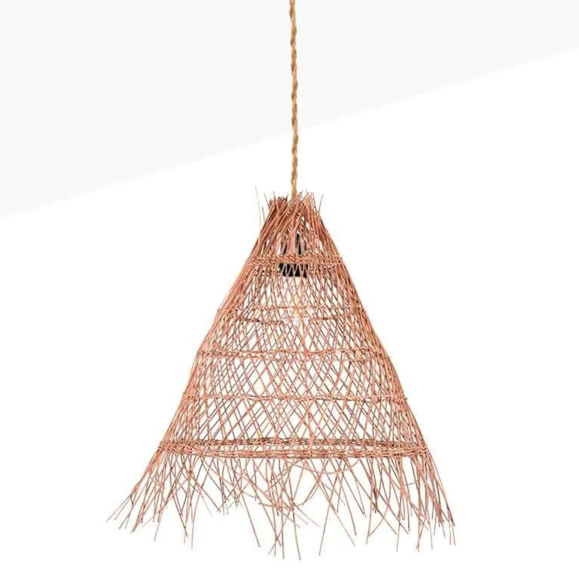 Lámpara colgante de mimbre "Willow" con interruptor y enchufe