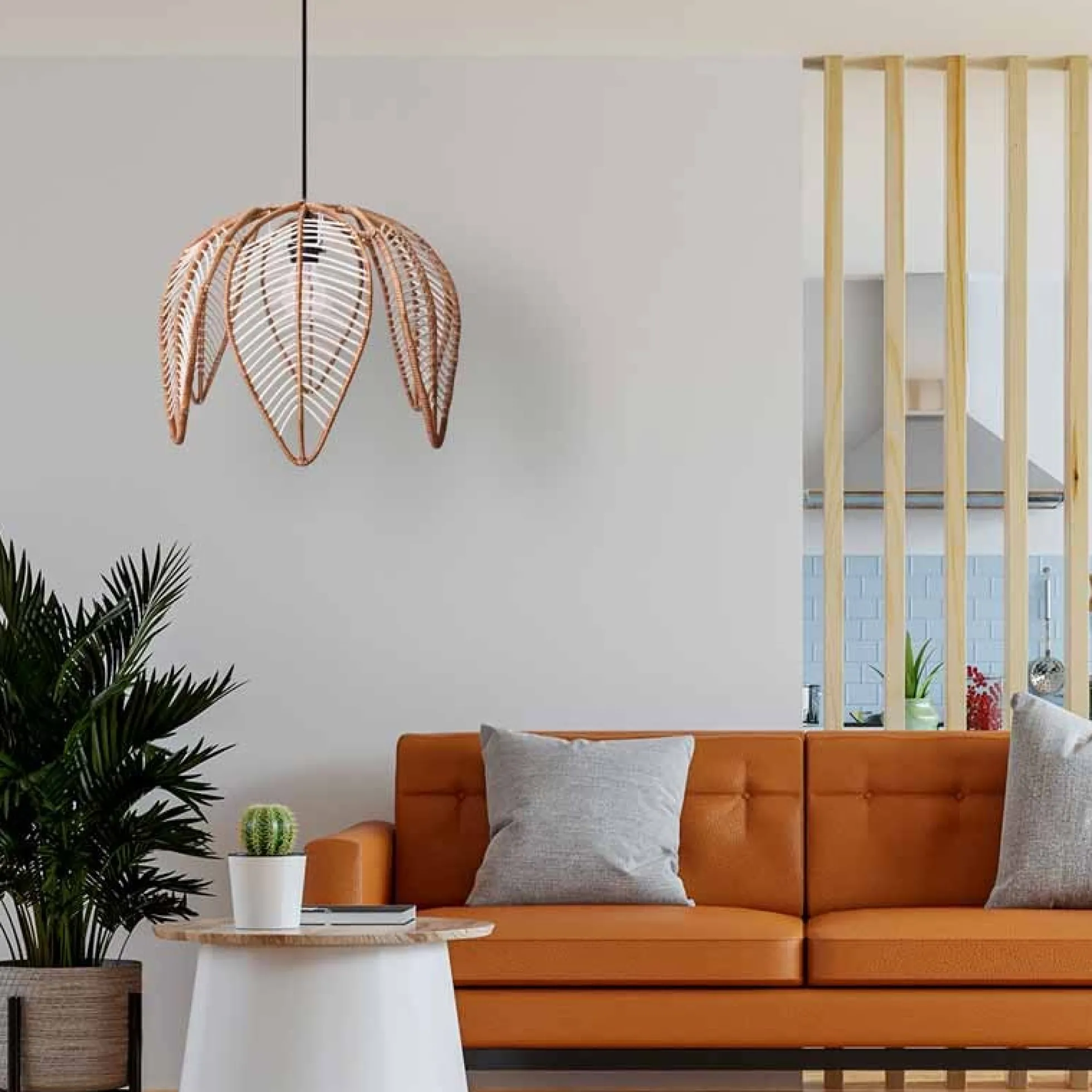 Lámpara colgante de ratán en forma de flor "BINTAN"