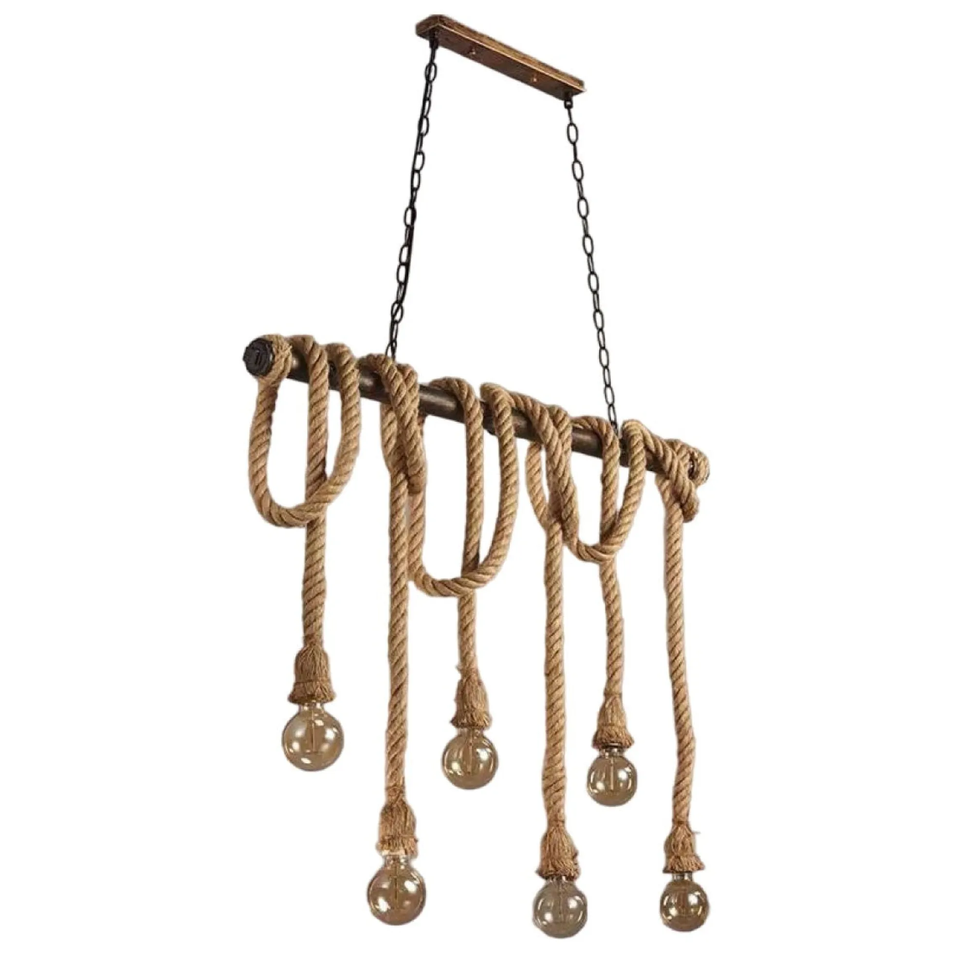 Lámpara colgante de tubería "ROPE" con 6 cuerdas