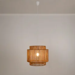 Lámpara colgante de yute