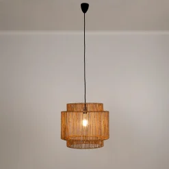 Lámpara colgante de yute