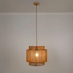 Lámpara colgante de yute
