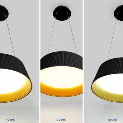 Lámpara colgante LED CCT 24W - Efecto madera - ø46cm