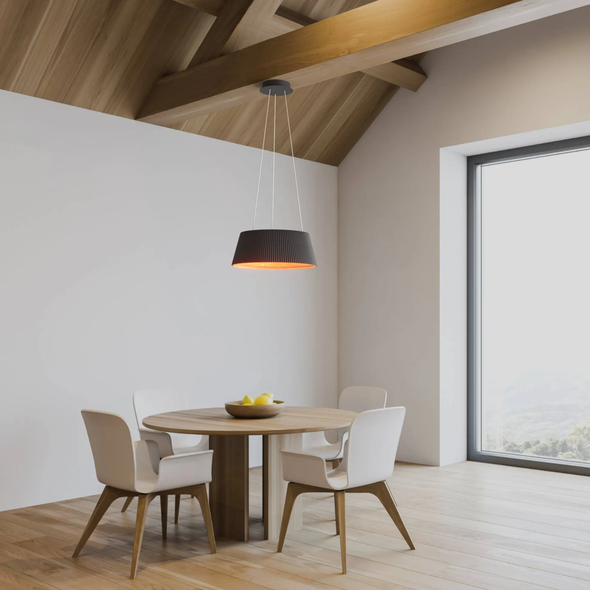 Lámpara colgante LED CCT 24W - Efecto madera - ø46cm