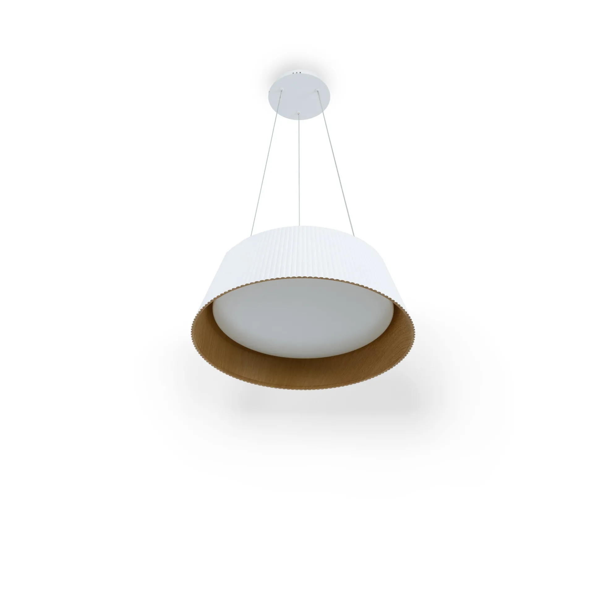 Lámpara colgante LED CCT 24W - Efecto madera - ø46cm