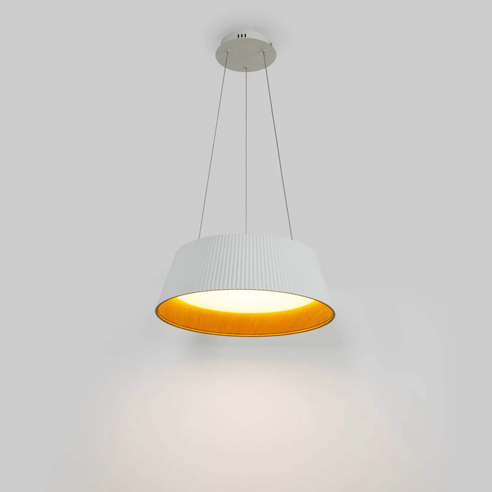 Lámpara colgante LED CCT 24W - Efecto madera - ø46cm