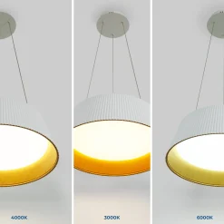 Lámpara colgante LED CCT 24W - Efecto madera - ø46cm