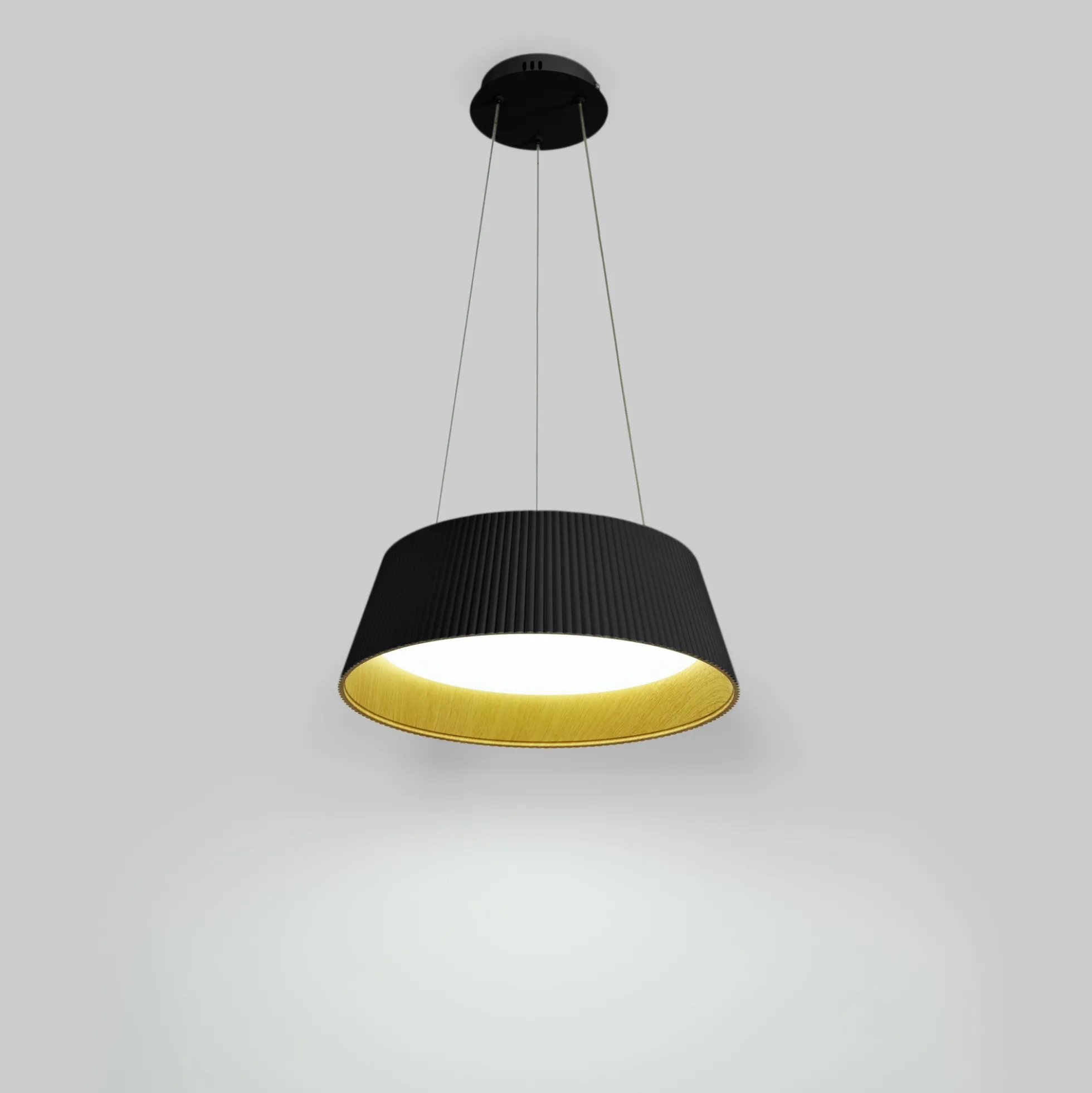 Lámpara colgante LED CCT 24W - Efecto madera - ø46cm