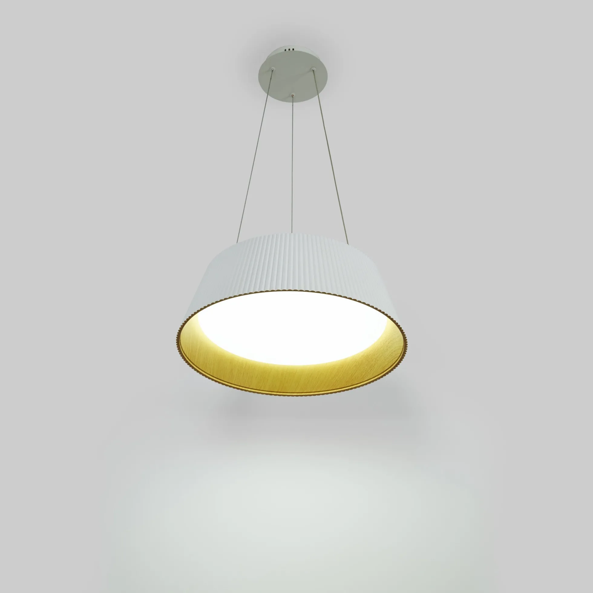 Lámpara colgante LED CCT 24W - Efecto madera - ø46cm