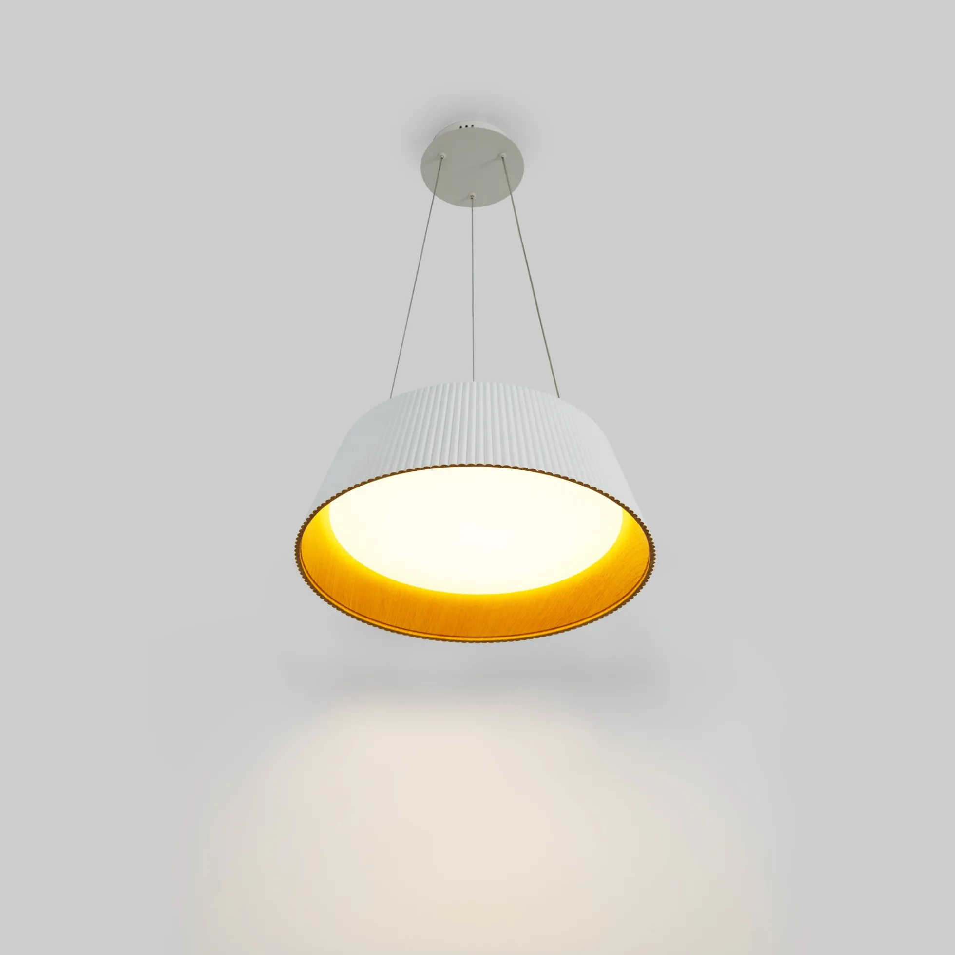 Lámpara colgante LED CCT 24W - Efecto madera - ø46cm