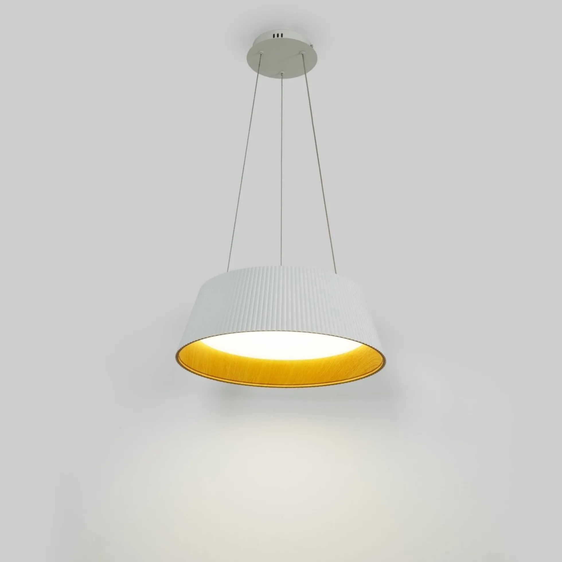 Lámpara colgante LED CCT 24W - Efecto madera - ø46cm