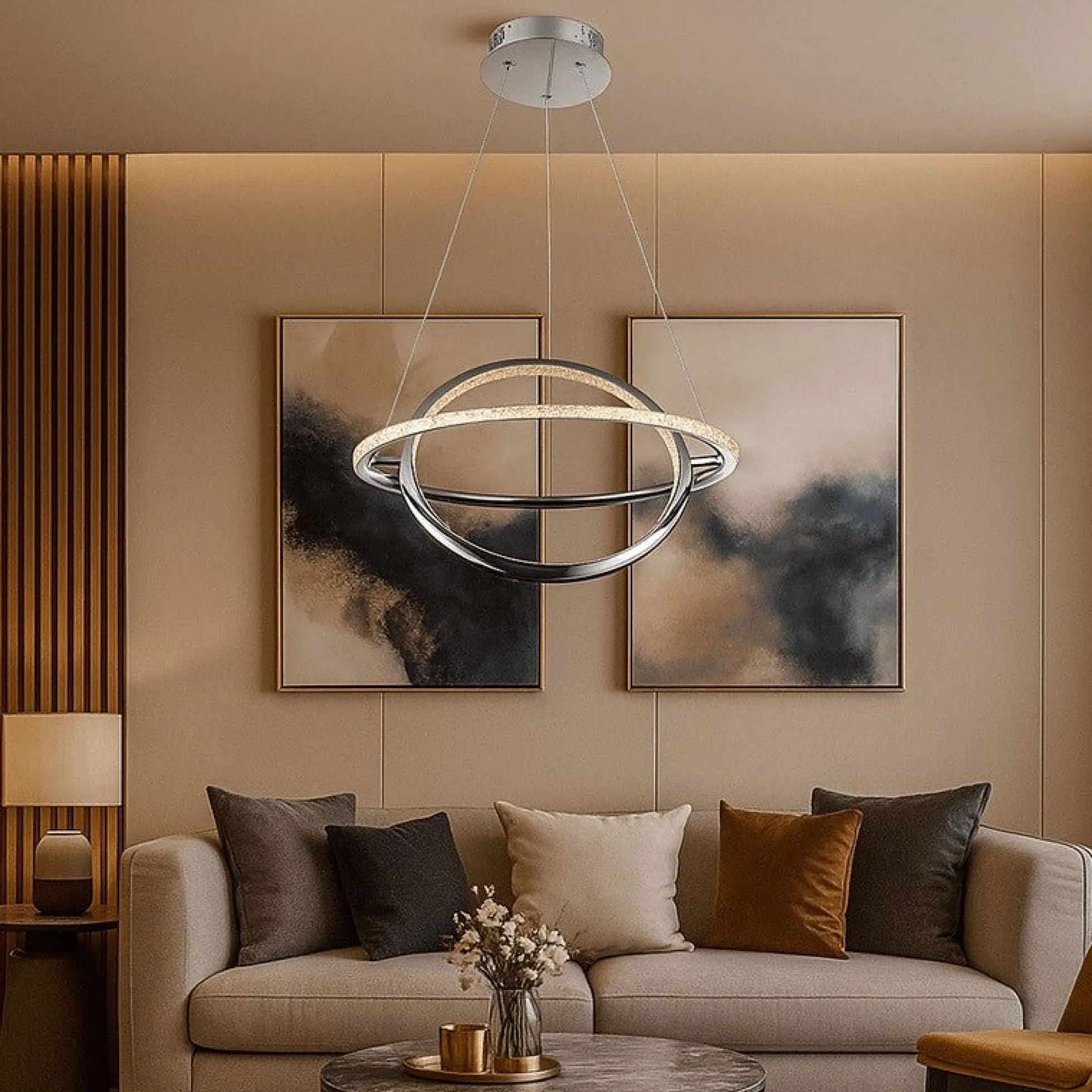 Lámpara colgante LED "SIRKLER" 28W efecto cuarzo